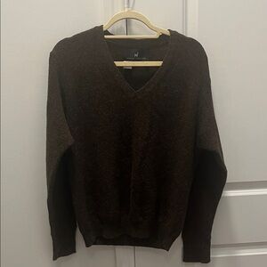 Peruvian Connection Dark Brown V-Neck Sweater